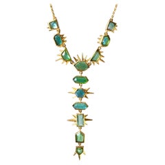 6.91 Carats Green Tourmaline and 18kt Gold Necklace by Lauren Harper
