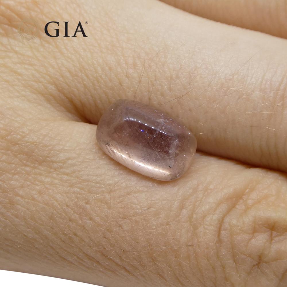 6.91ct Cushion Sugarloaf Cabochon Purplish Pink Sapphire GIA Certified Madagasca For Sale 7