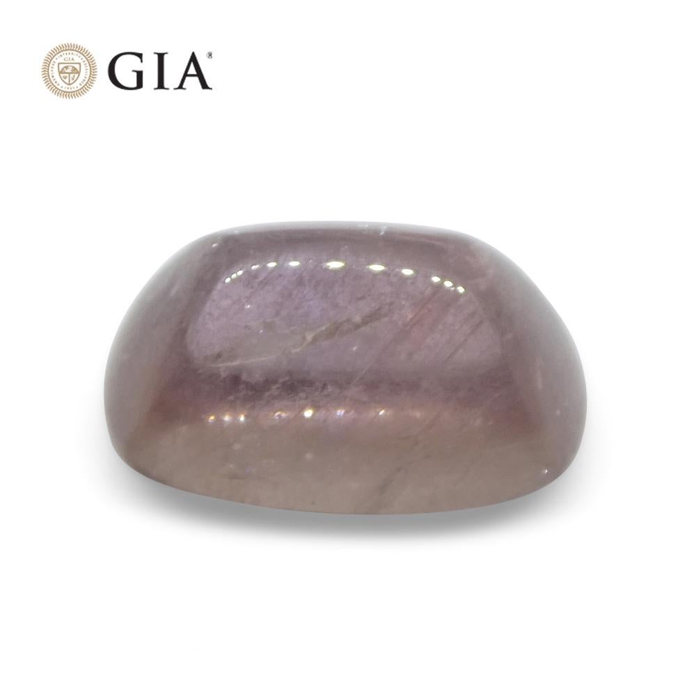 6.91ct Cushion Sugarloaf Cabochon Purplish Pink Sapphire GIA Certified Madagasca For Sale 2