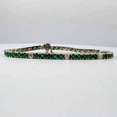 6.92 Carat Round Diamond Tennis Bracelet in 14K Yellow Gold