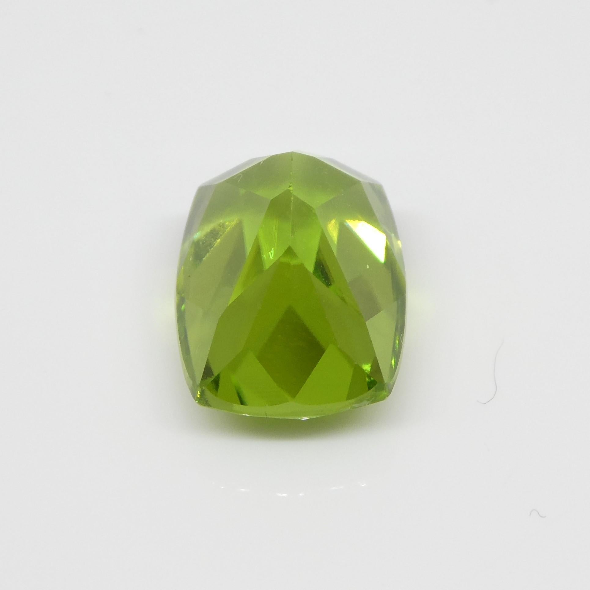 6,92 Karat Kissen Gelbgrüner Peridot GIA zertifiziert 11
