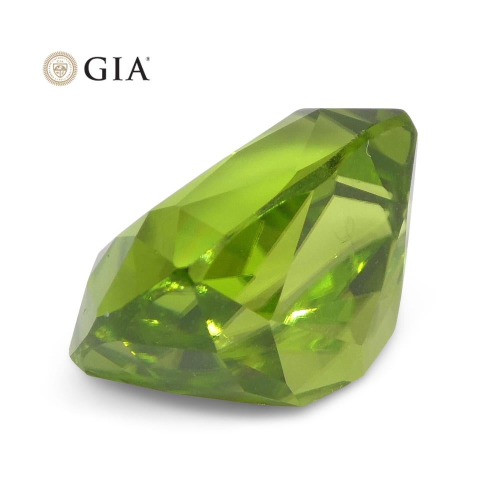 6,92 Karat Kissen Gelbgrüner Peridot GIA zertifiziert für Damen oder Herren