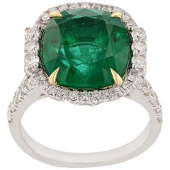 6.93 Carat Emerald Diamond Fashion Ring