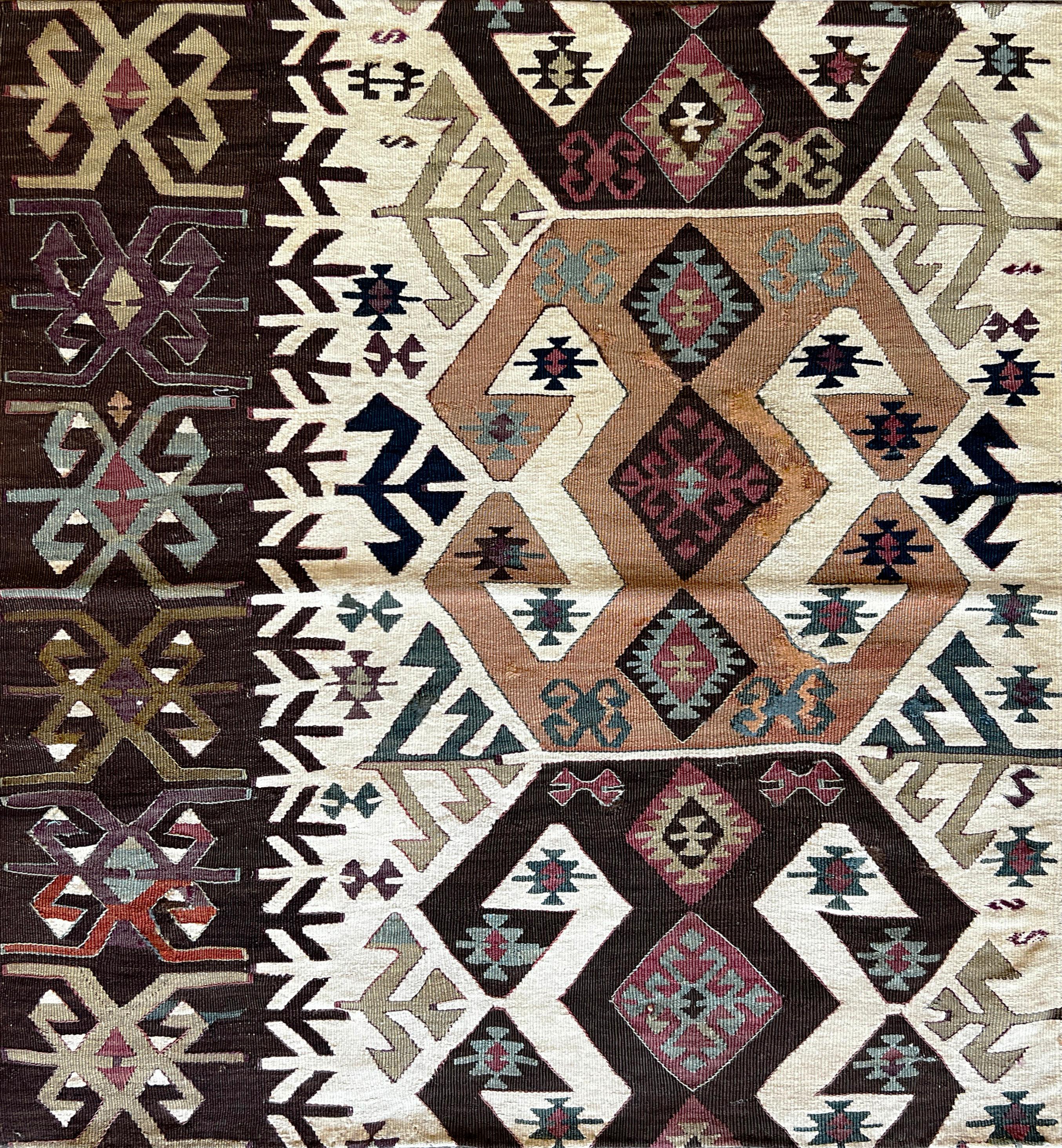 693 - Paire de pièces en kilim du Caucase Excellent état - En vente à Paris, FR