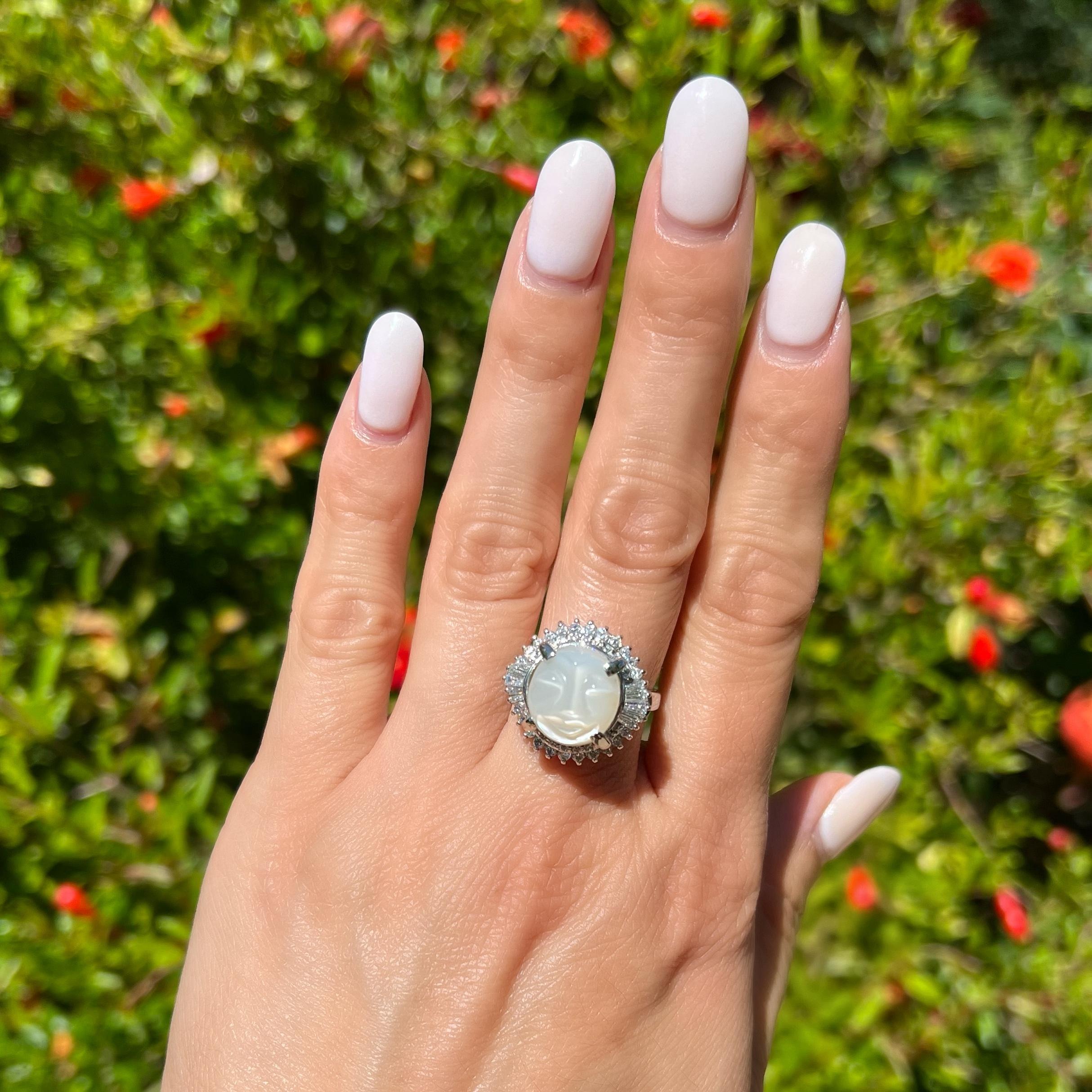 moonstone platinum ring
