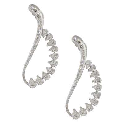 6.94 Carat Russian Demantoid and Diamond Earrings For Sale at 1stDibs