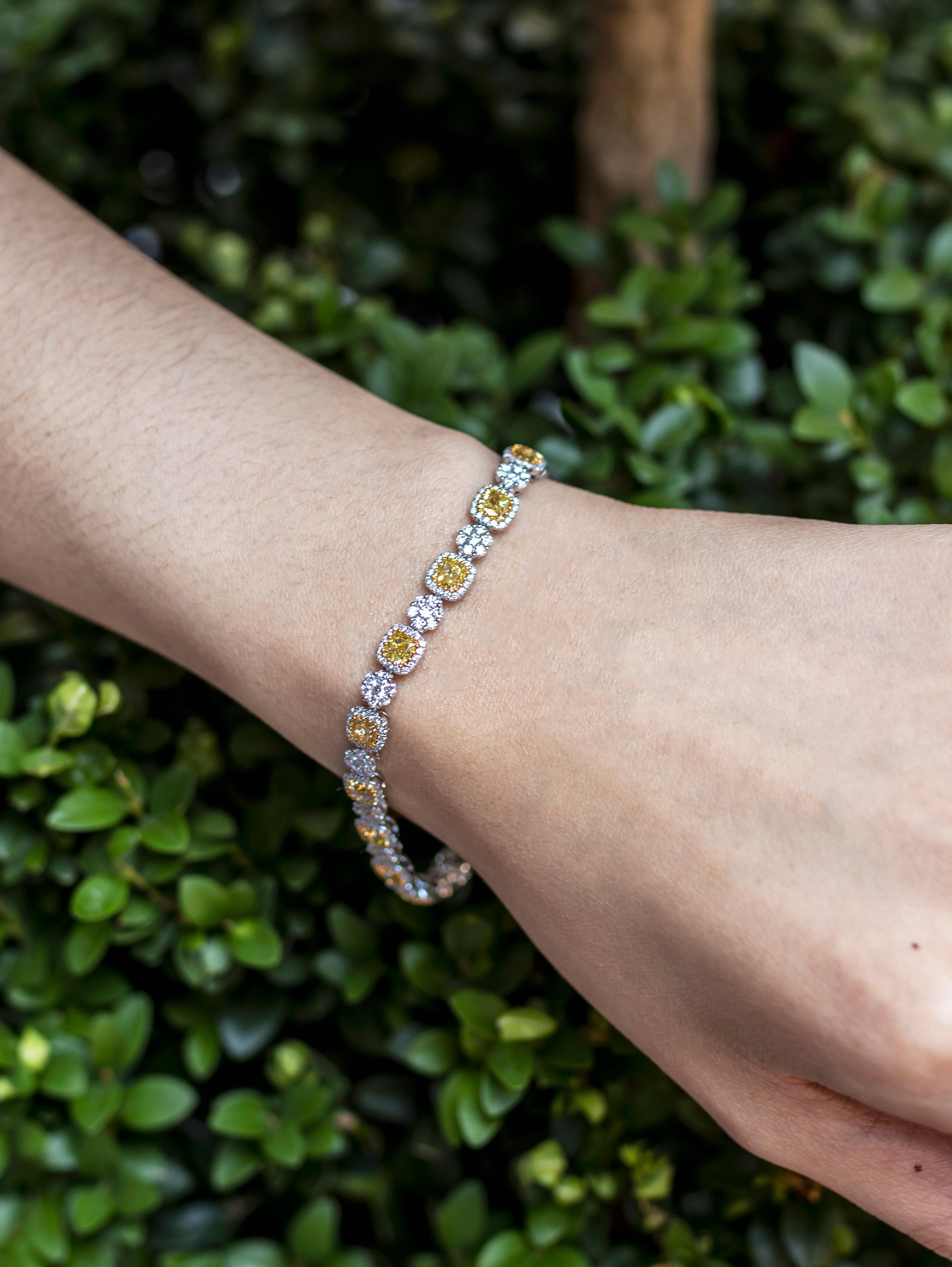 9.25ct 18ct white gold tennis bracelet guaranteed g/h colour si purity natural diamonds