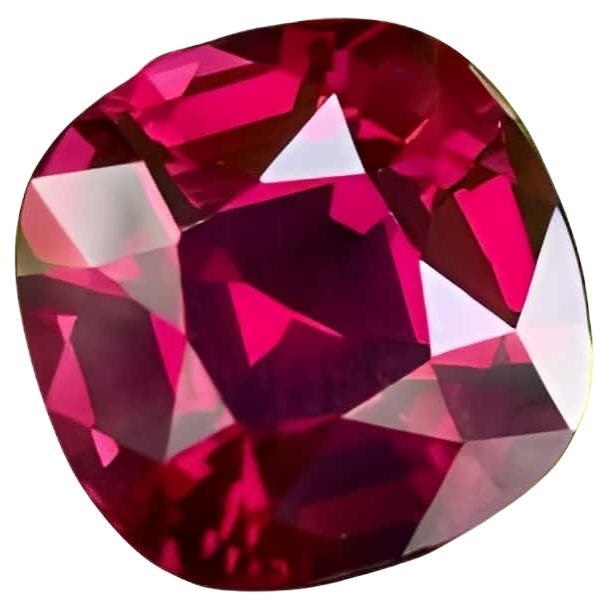 6.94 carats Fire Reddish Pink Garnet Cushion Cut Natural Tanzanian Gemstone For Sale