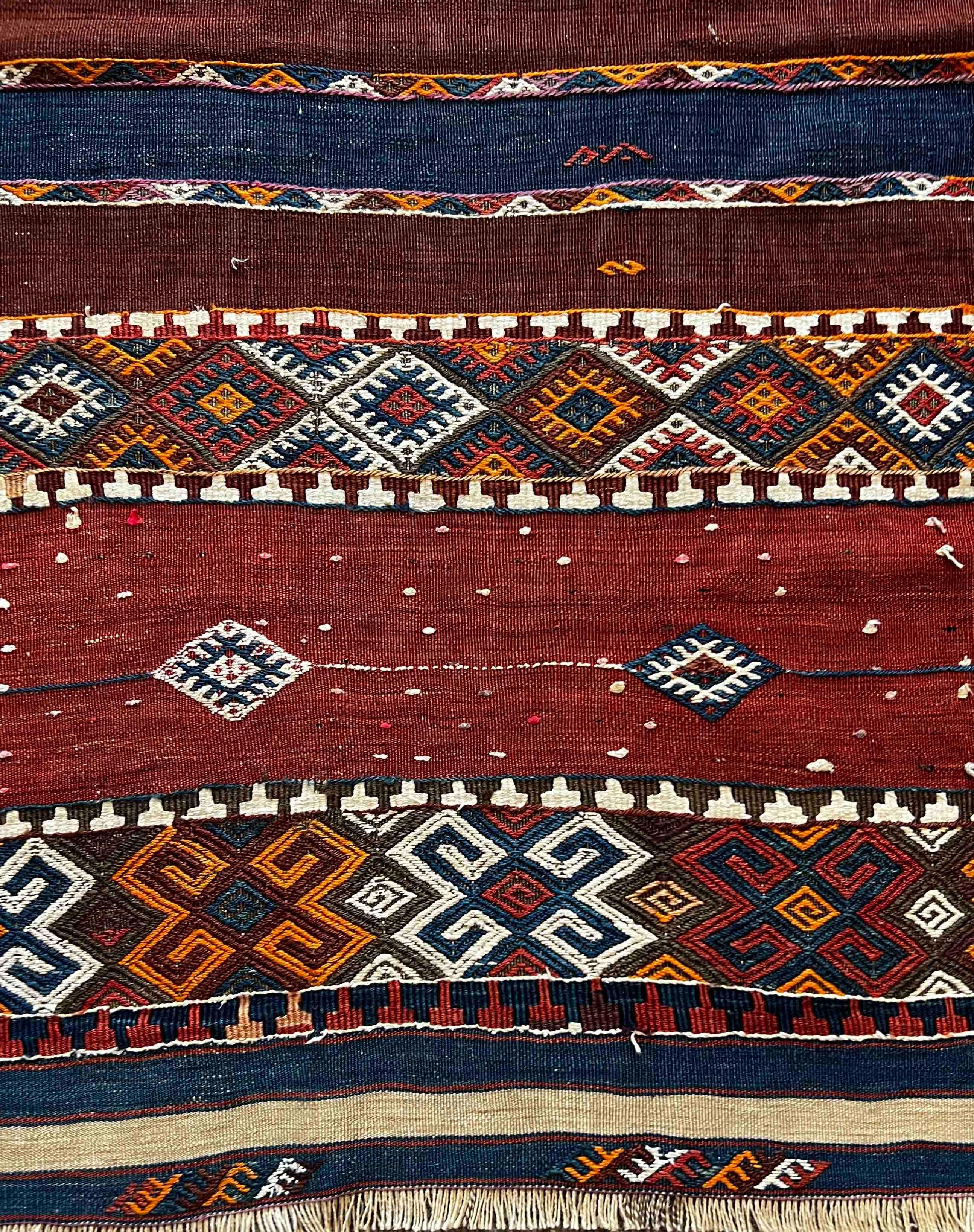 Laine 694 - Exceptionnel Soumak de style Kilim en laine de Turquie, 19ème siècle en vente