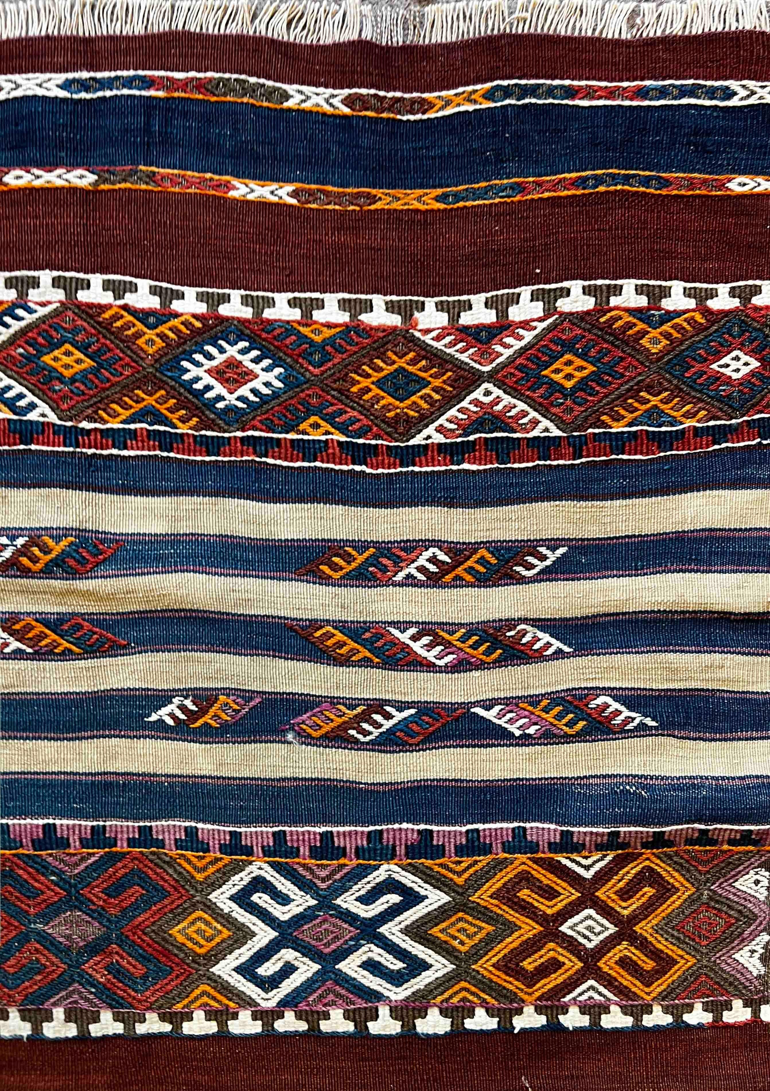 694 - Exceptional Kilim Style Soumak from Turkey in Wool , 19th Century For Sale 3