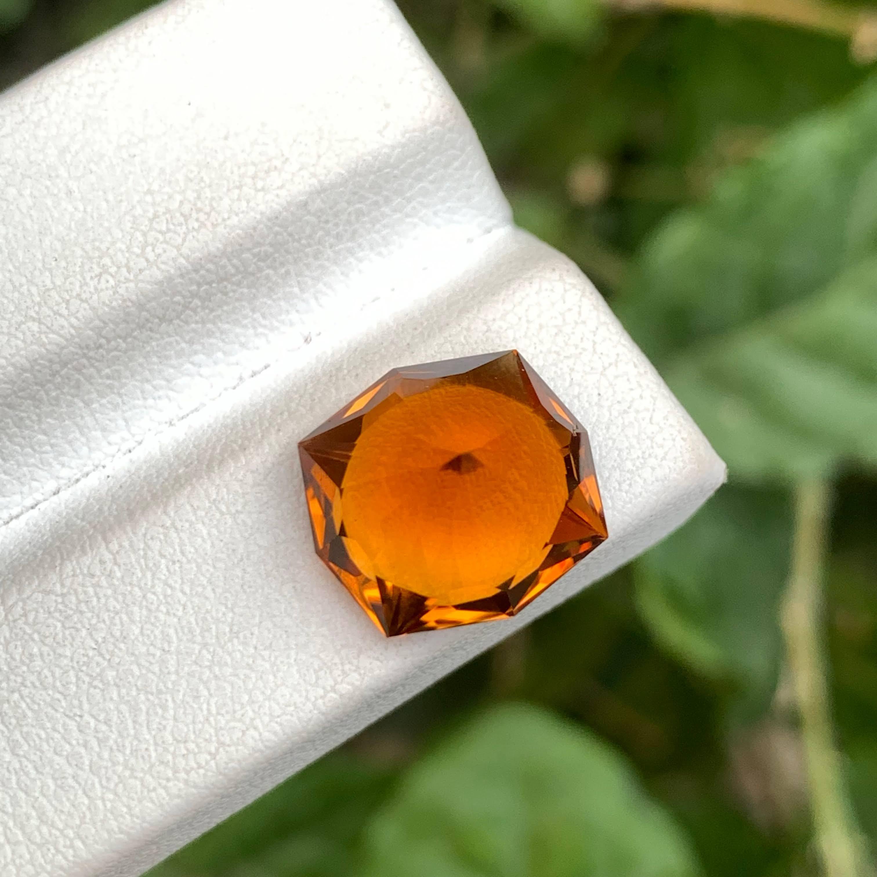 Gema de citrino de fuego natural excepcional suelta de 6,95 quilates de Brasil Corte mixto en venta