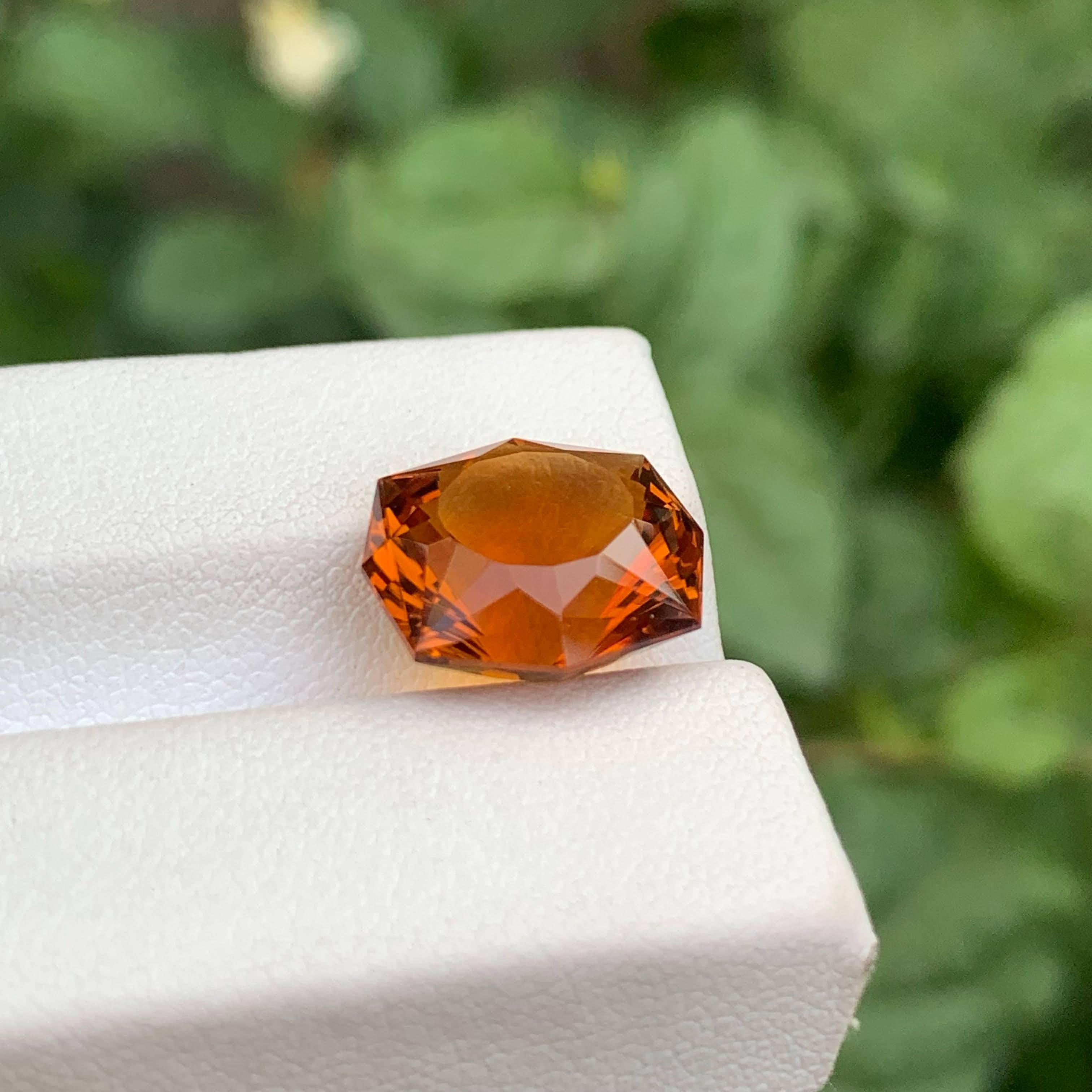 Gema de citrino de fuego natural excepcional suelta de 6,95 quilates de Brasil en venta 1