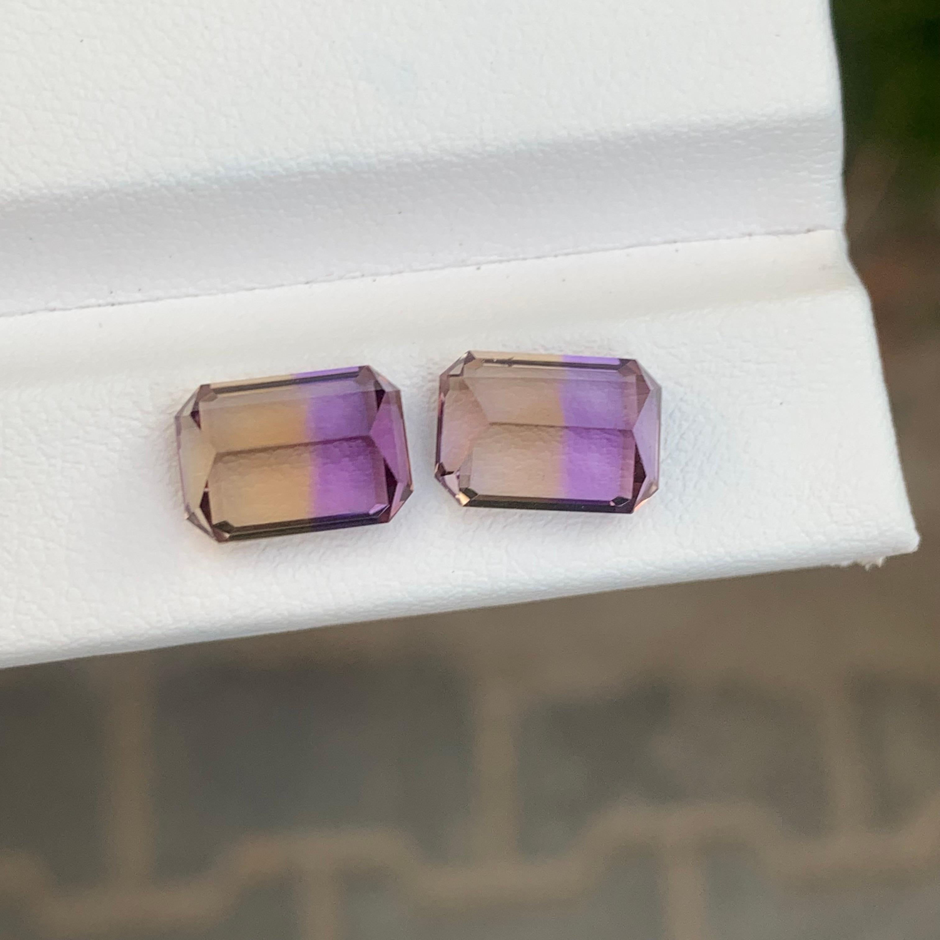 6.95 Carat Natural Loose Ametrine Emerald Shape Gemstone For Sale 1