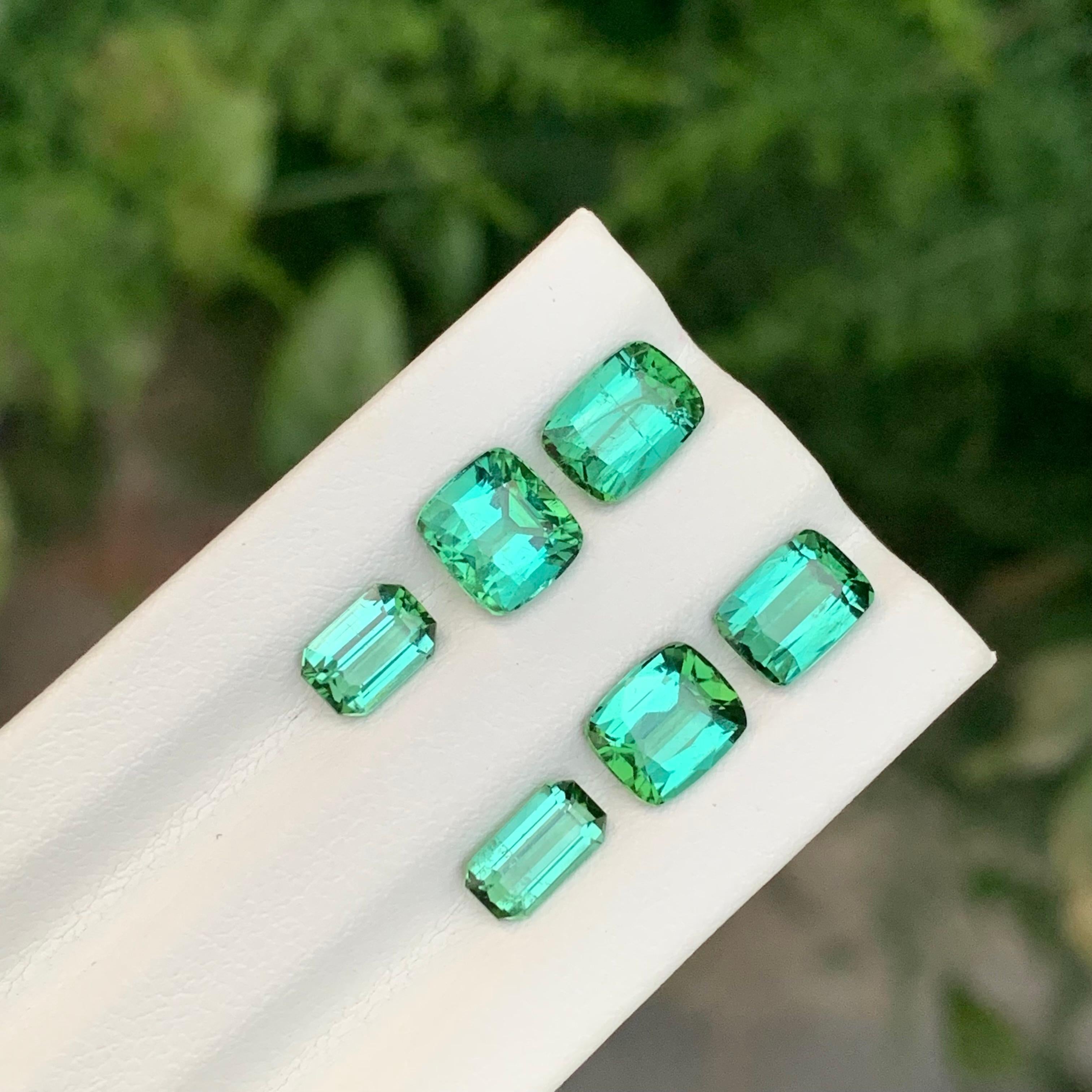 Arts and Crafts Lot de tourmaline verte bleutée naturelle non sertie de 6,95 carats pour la fabrication de bijoux en vente