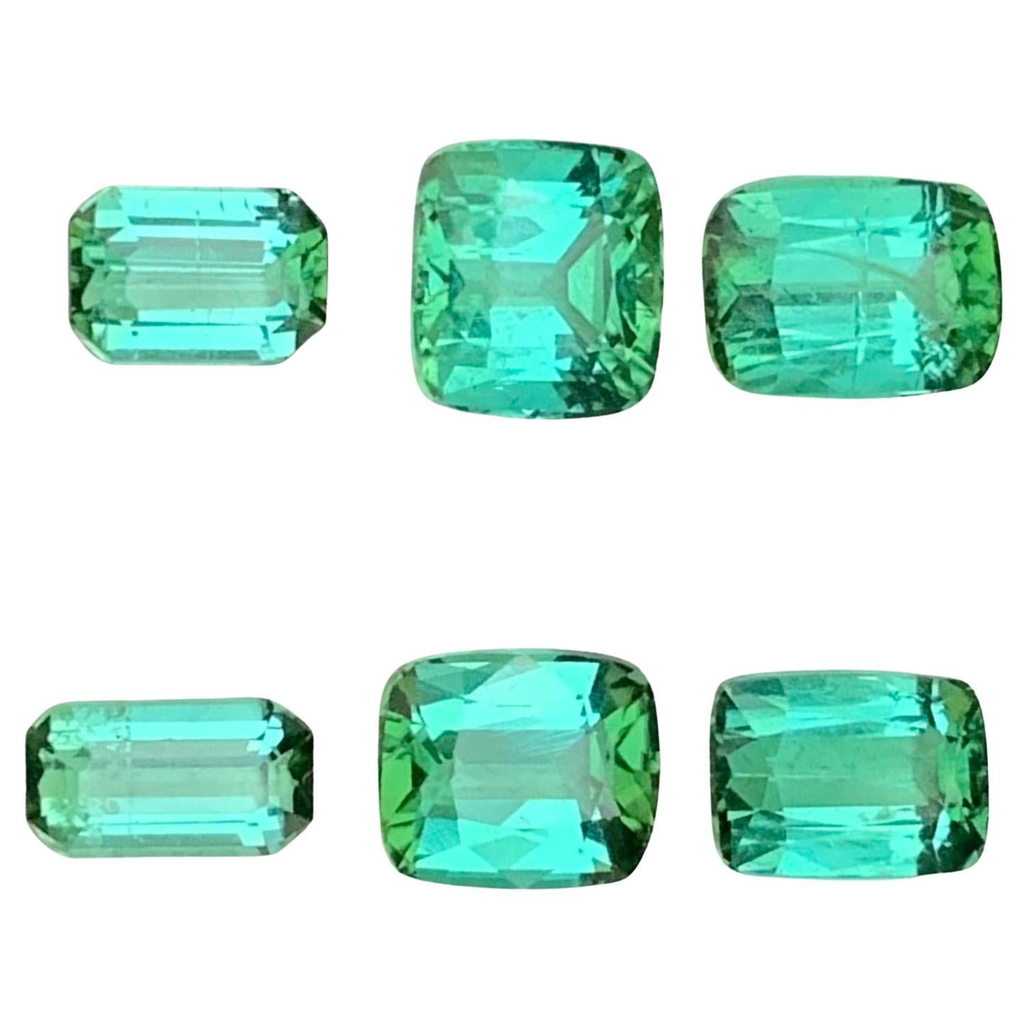 6.95 Carat Natural Loose Bluish Green Tourmaline Lot For Jewellery Making