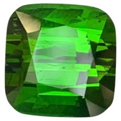 6.95 Carat Natural Loose Deep Green Tourmaline Stone Cushion Cut Afghan Gemstone