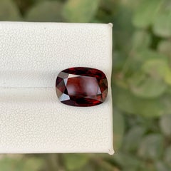 6.95 Carat Natural Loose Deep Red Garnet Stone Cushion Cut Tanzanian Gemstone
