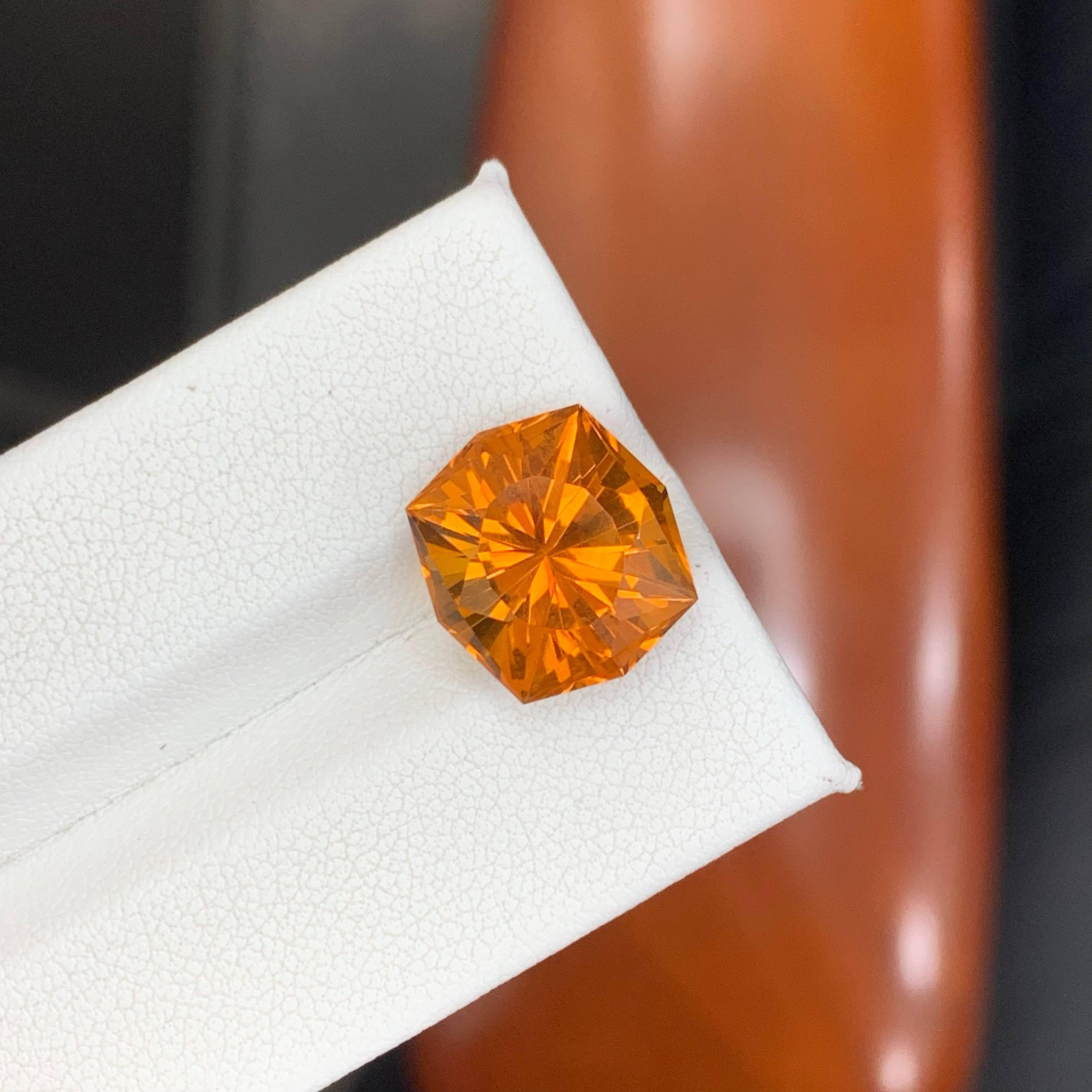 6.95 Carat Natural Loose Madeira Citrine Stone Cushion Cut Brazilian Gemstone in vendita 5
