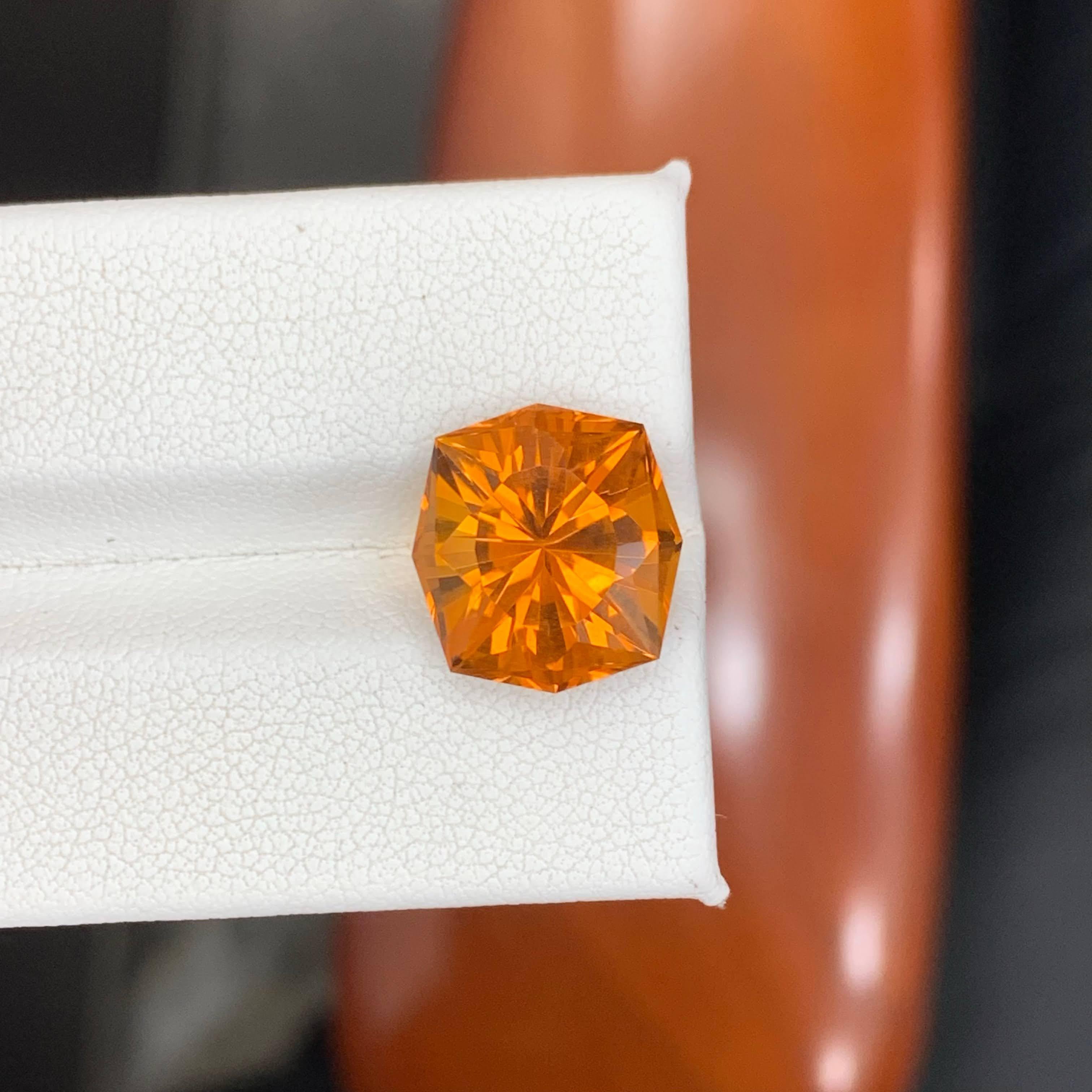 6.95 Carat Natural Loose Madeira Citrine Stone Cushion Cut Brazilian Gemstone in vendita 6