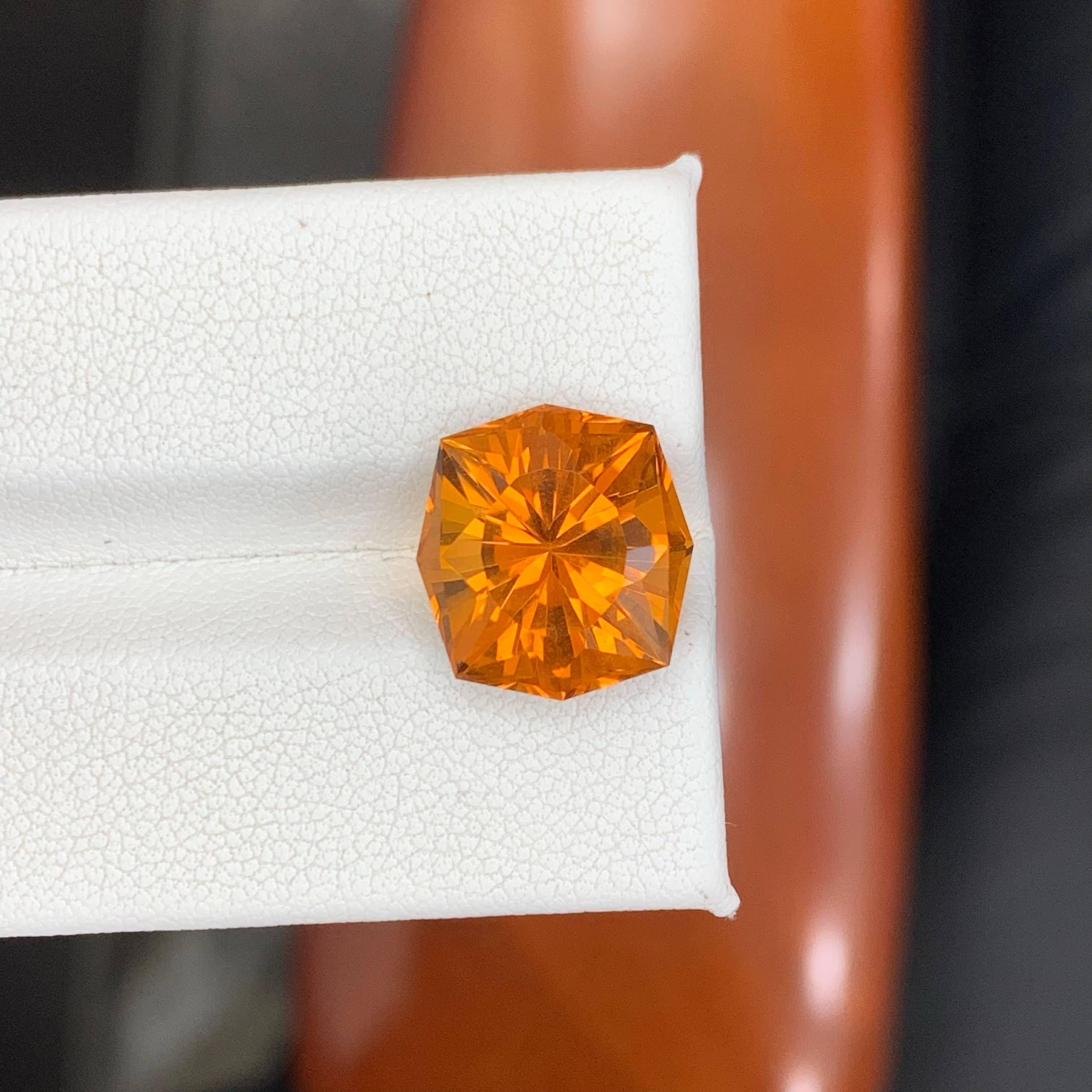 6.95 Carat Natural Loose Madeira Citrine Stone Cushion Cut Brazilian Gemstone In condizioni Nuovo in vendita a Bangkok, TH
