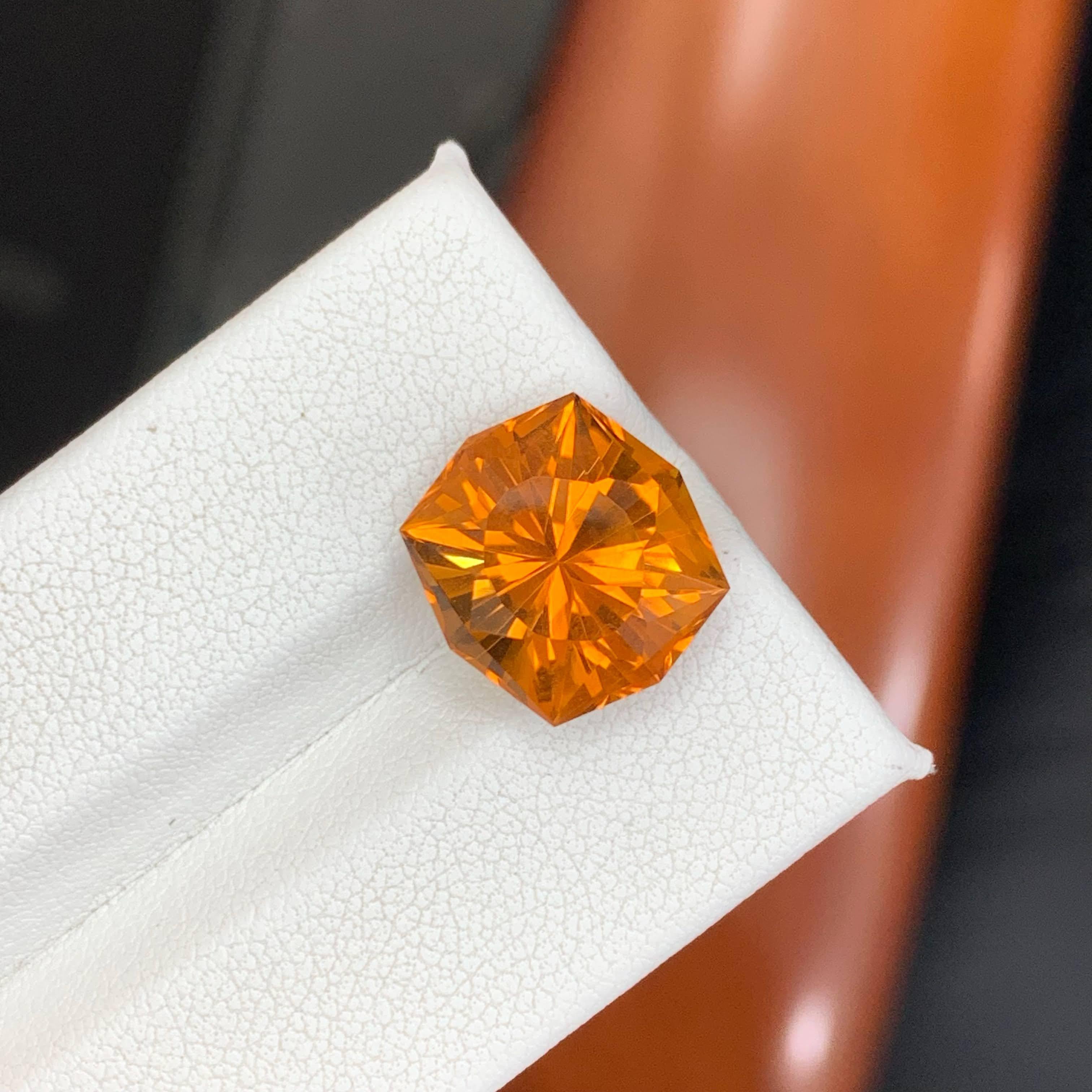 6.95 Carat Natural Loose Madeira Citrine Stone Cushion Cut Brazilian Gemstone in vendita 1
