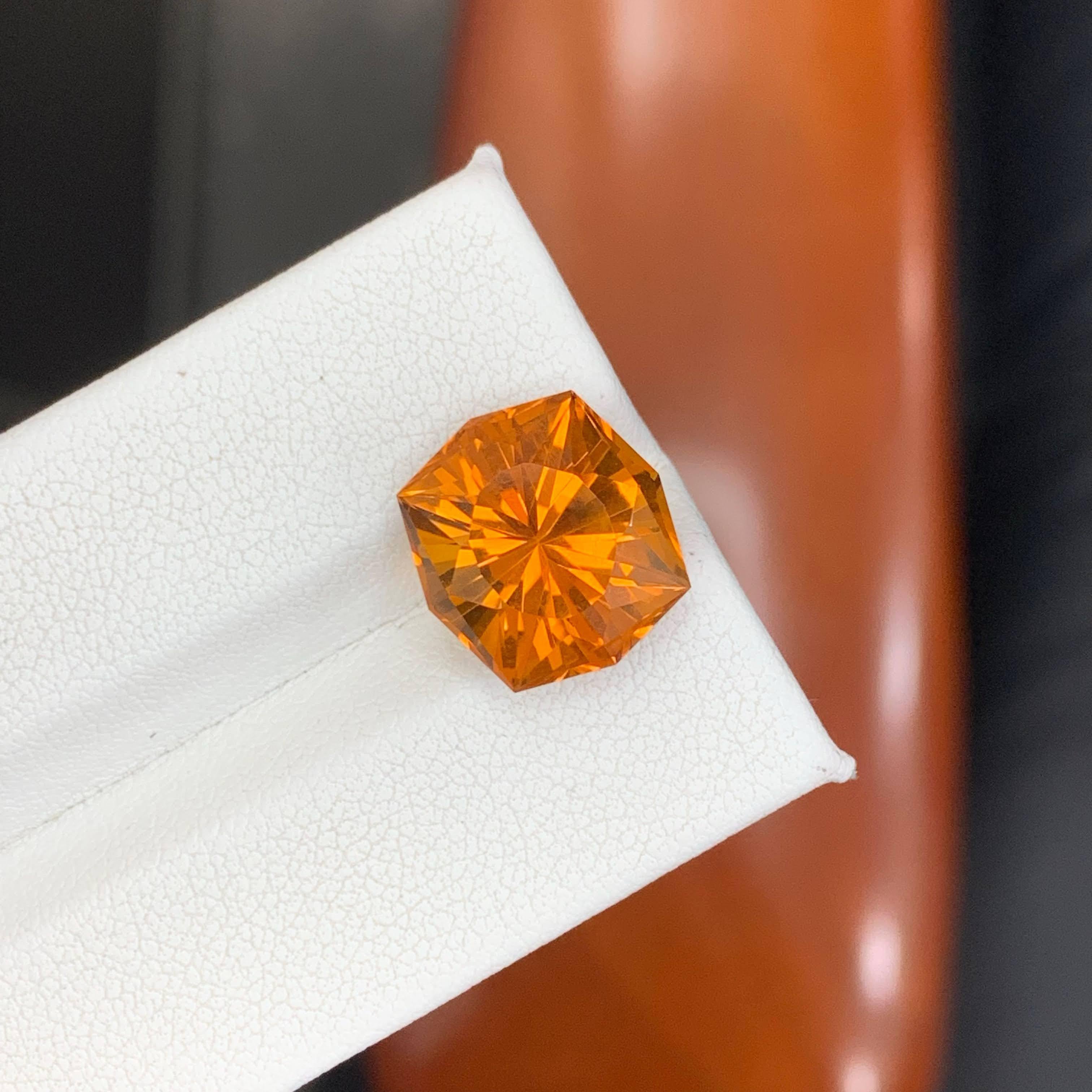 6.95 Carat Natural Loose Madeira Citrine Stone Cushion Cut Brazilian Gemstone in vendita 4