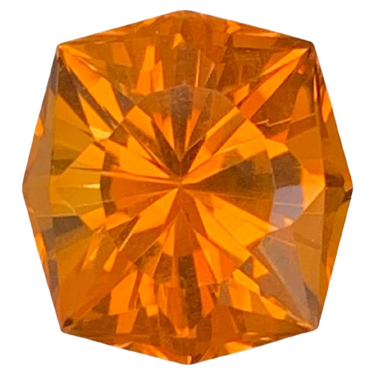 6.95 Carat Natural Loose Madeira Citrine Stone Cushion Cut Brazilian Gemstone