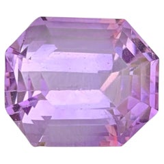 6.95 Carat Natural Loose Purple Amethyst Stone Emerald Cut Brazilian Gemstone