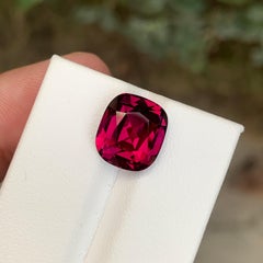 6.95 Carat Natural Loose Rhodolite Garnet Cushion Cut Gemstone From Tanzania