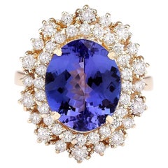 Natura Tanzanite Diamond Ring In 14 Karat Yellow Gold
