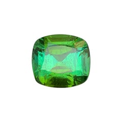 6.95 Carats Dual Shade Green Tourmaline Square Cushion Cut Gemstone for Jewelry