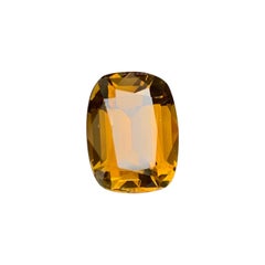 6.95 Carats Golden Yellow Tourmaline Long Cushion Cut Gemstone for Jewellery