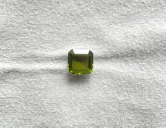6.95 carats olive green Tourmaline octagon Faceted cut stone Natural gemstone