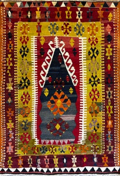  Außergewöhnlicher Kelim aus der Türkei, 19. Jahrhundert - Nr. 695