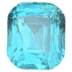 6.96 Carat Seafoam Natural Tourmaline, Cushion-Cut Loose Gemstone for Ring