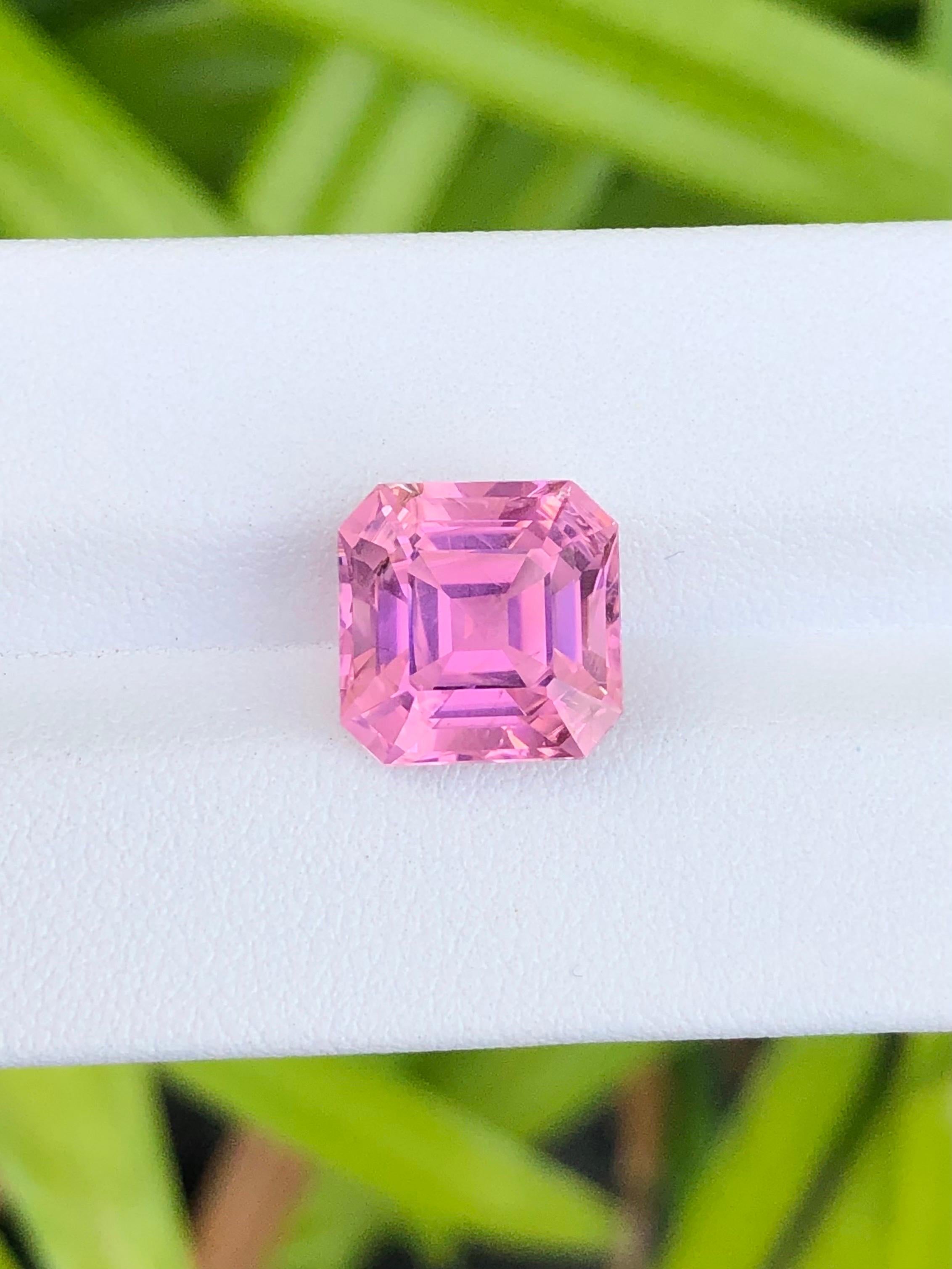6,96 qt Turmalina natural color rosa neón Afganistán Piedra preciosa Corte Asscher en venta