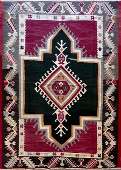 Exceptional Kilim from Turkey in Wool and Silk, 19th Century - N° 696