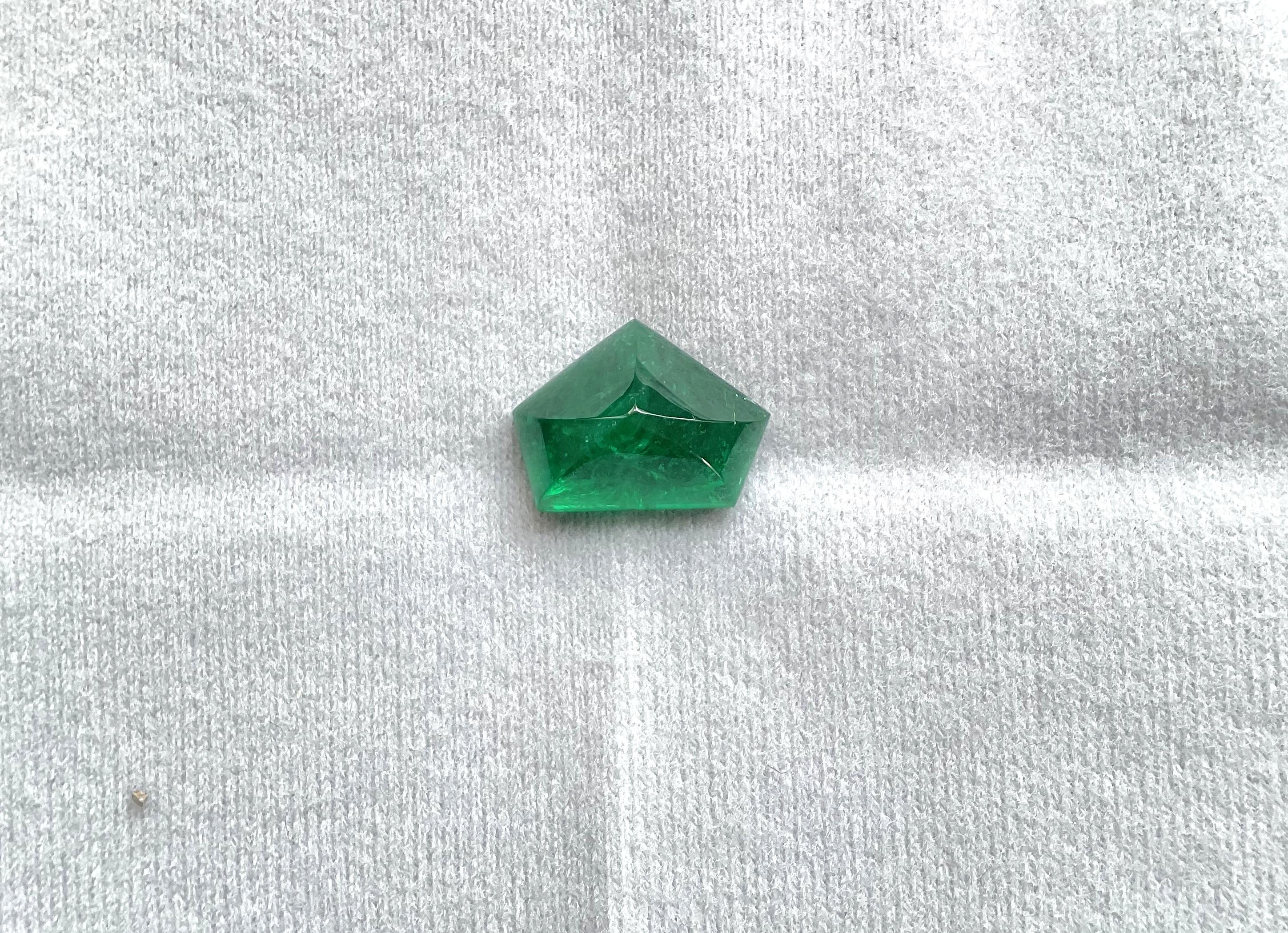 6.97 carats zambian emerald pentagon cut stone for fine jewelry natural gemstone In New Condition For Sale In Jaipur, RJ