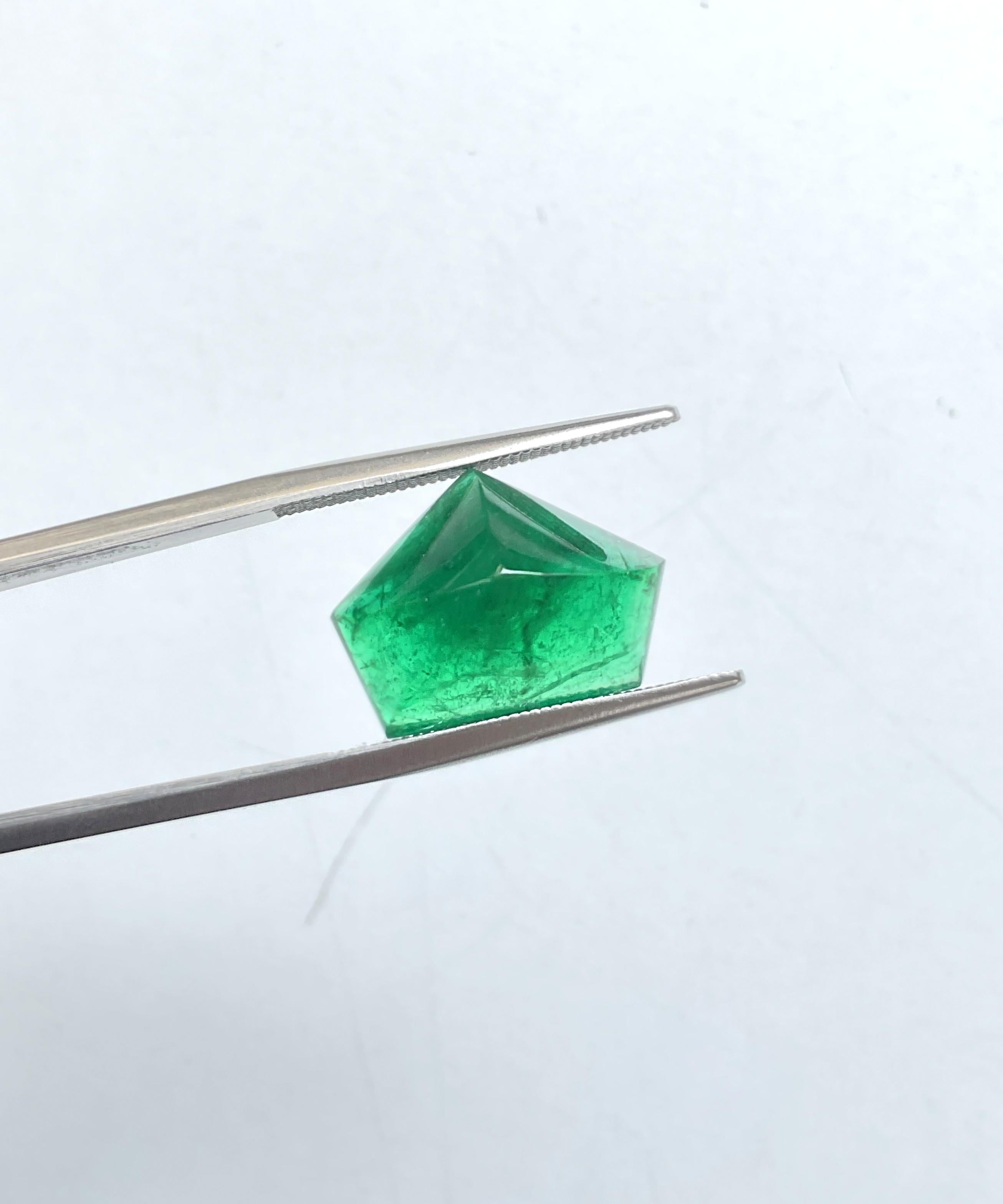 6.97 carats zambian emerald pentagon cut stone for fine jewelry natural gemstone For Sale 3