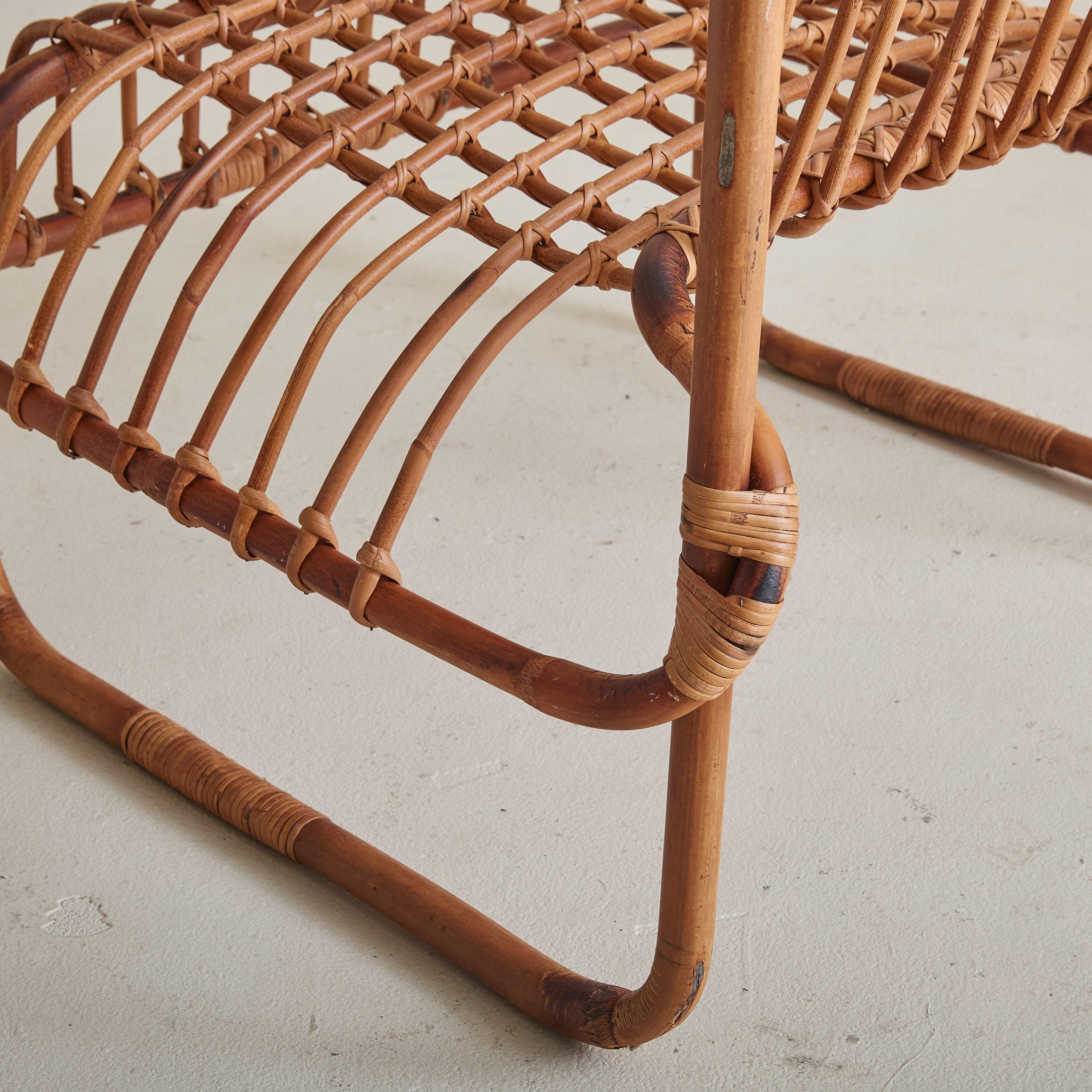 697’ Rattan + Cane Armchair by Raffaella Crespi for Vittorio Bonacina, 1964 For Sale 4