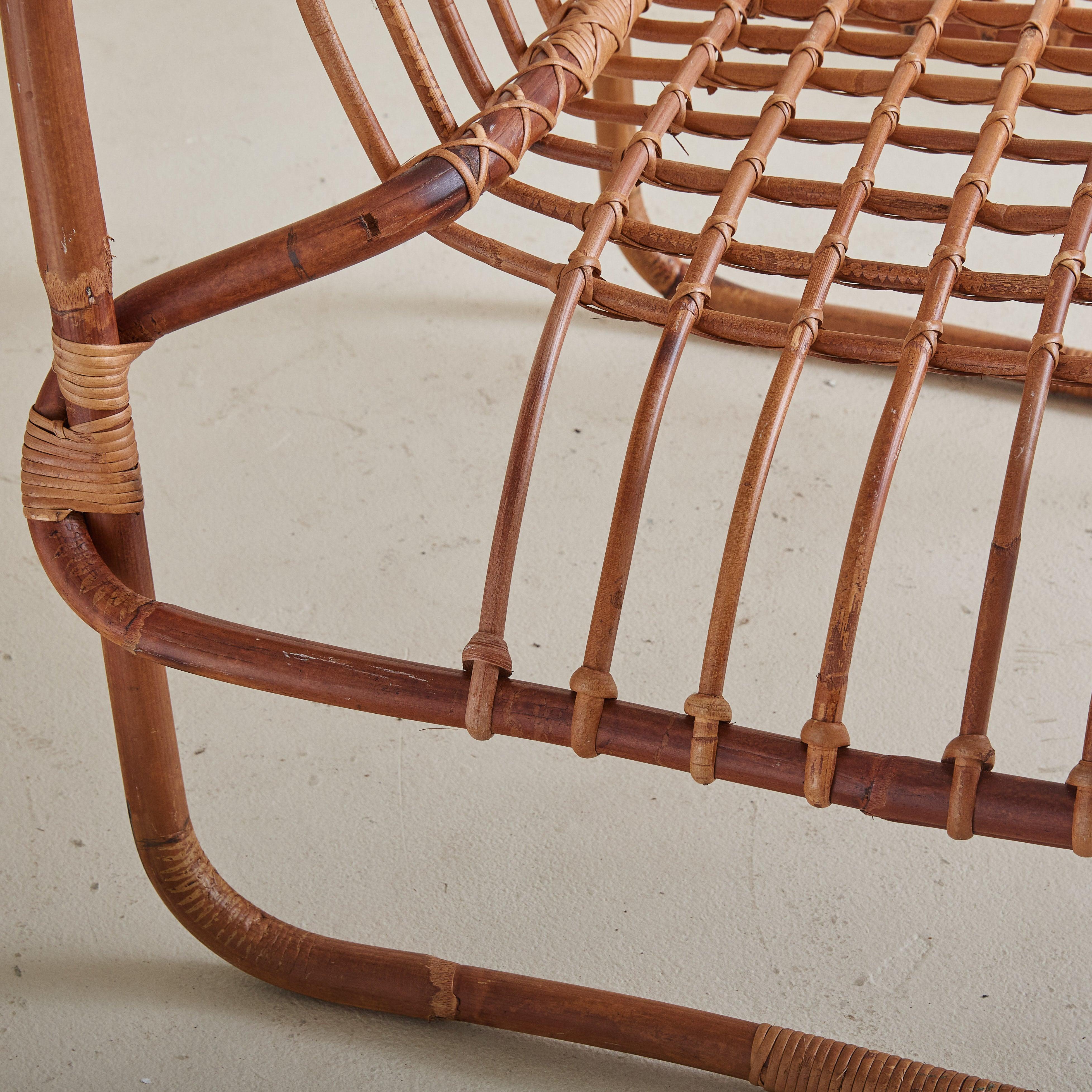 697’ Rattan + Cane Armchair by Raffaella Crespi for Vittorio Bonacina, 1964 For Sale 5