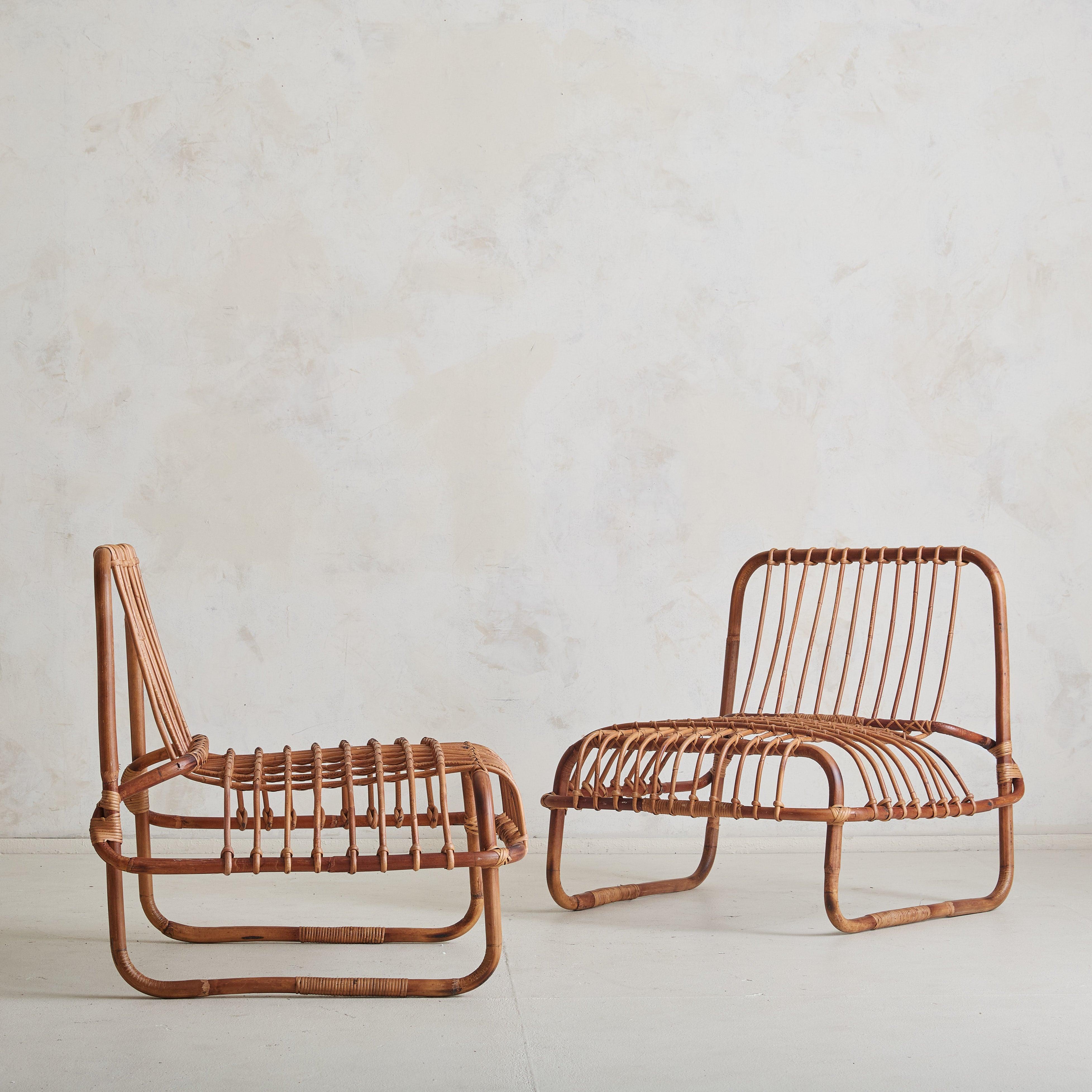 Mid-Century Modern 697’ Rattan + Cane Armchair by Raffaella Crespi for Vittorio Bonacina, 1964 For Sale