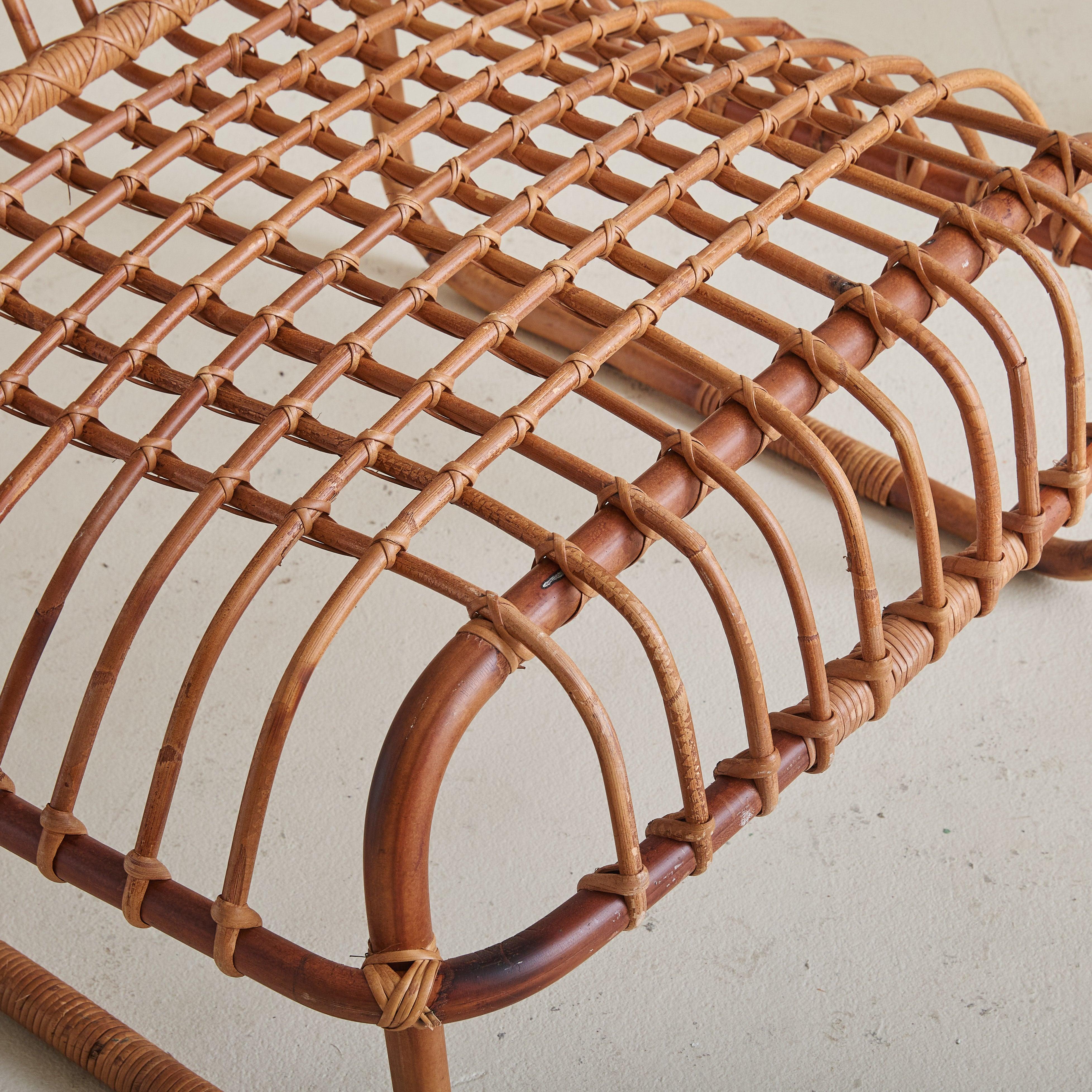 697’ Rattan + Cane Armchair by Raffaella Crespi for Vittorio Bonacina, 1964 For Sale 2