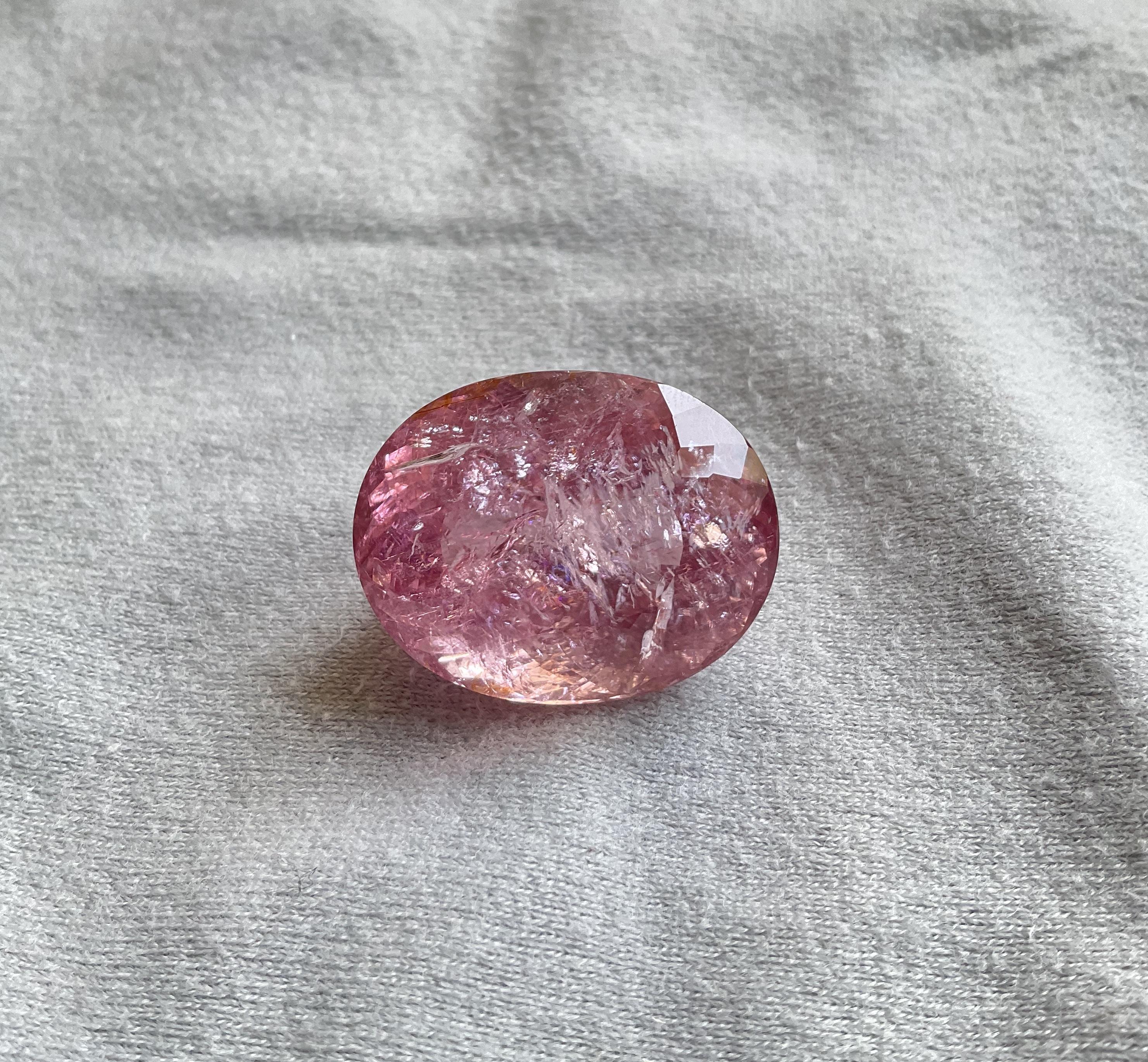 69.74 Carats Burmese Tourmaline Oval Cut Stone for Fine Jewelry Natural Gemstone In New Condition For Sale In Jaipur, RJ