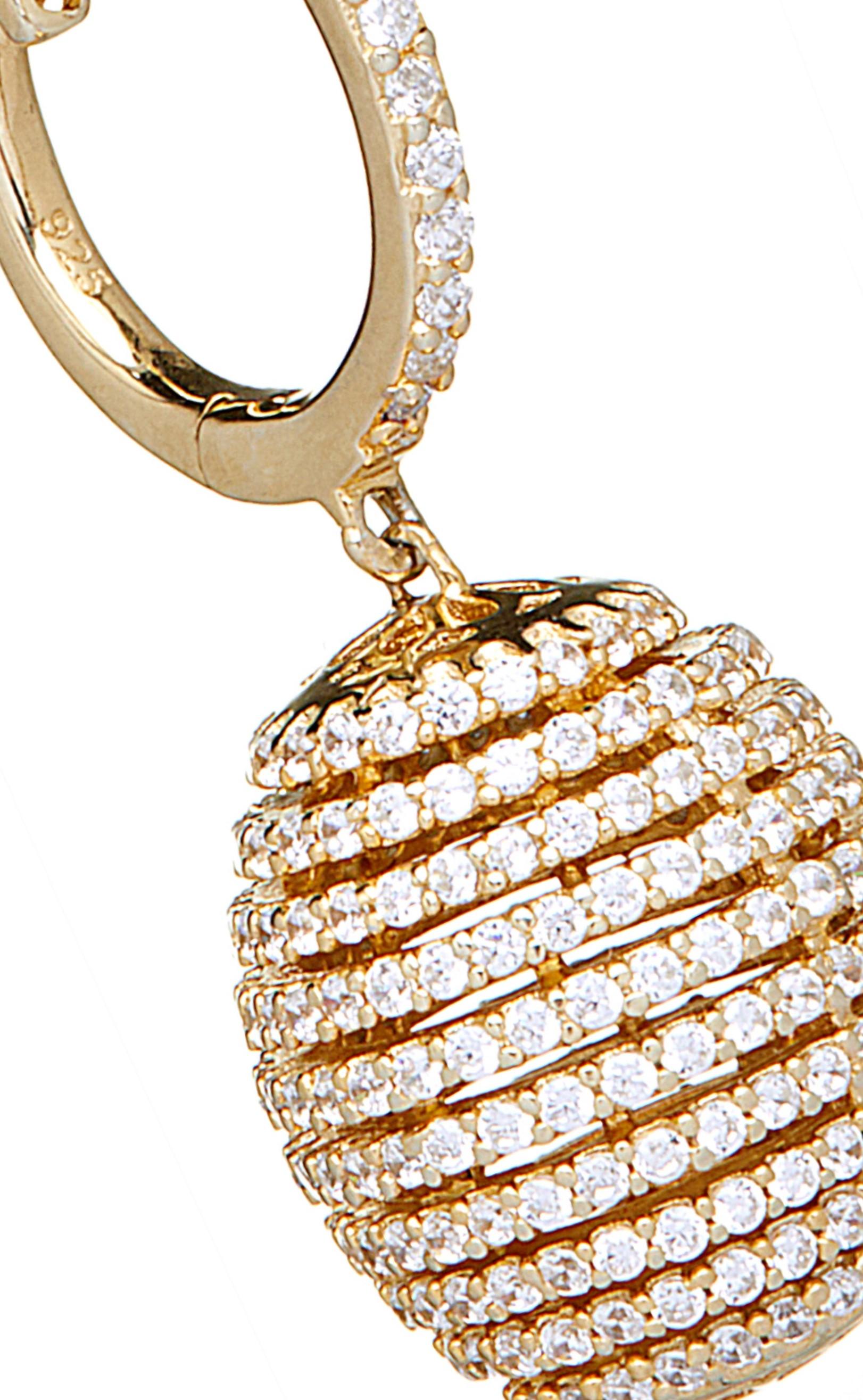  Boucles d'oreilles pendantes en forme de ruche de créateur en or jaune 14 carats avec zirconia cubique de 6,98 carats Neuf - En vente à London, GB