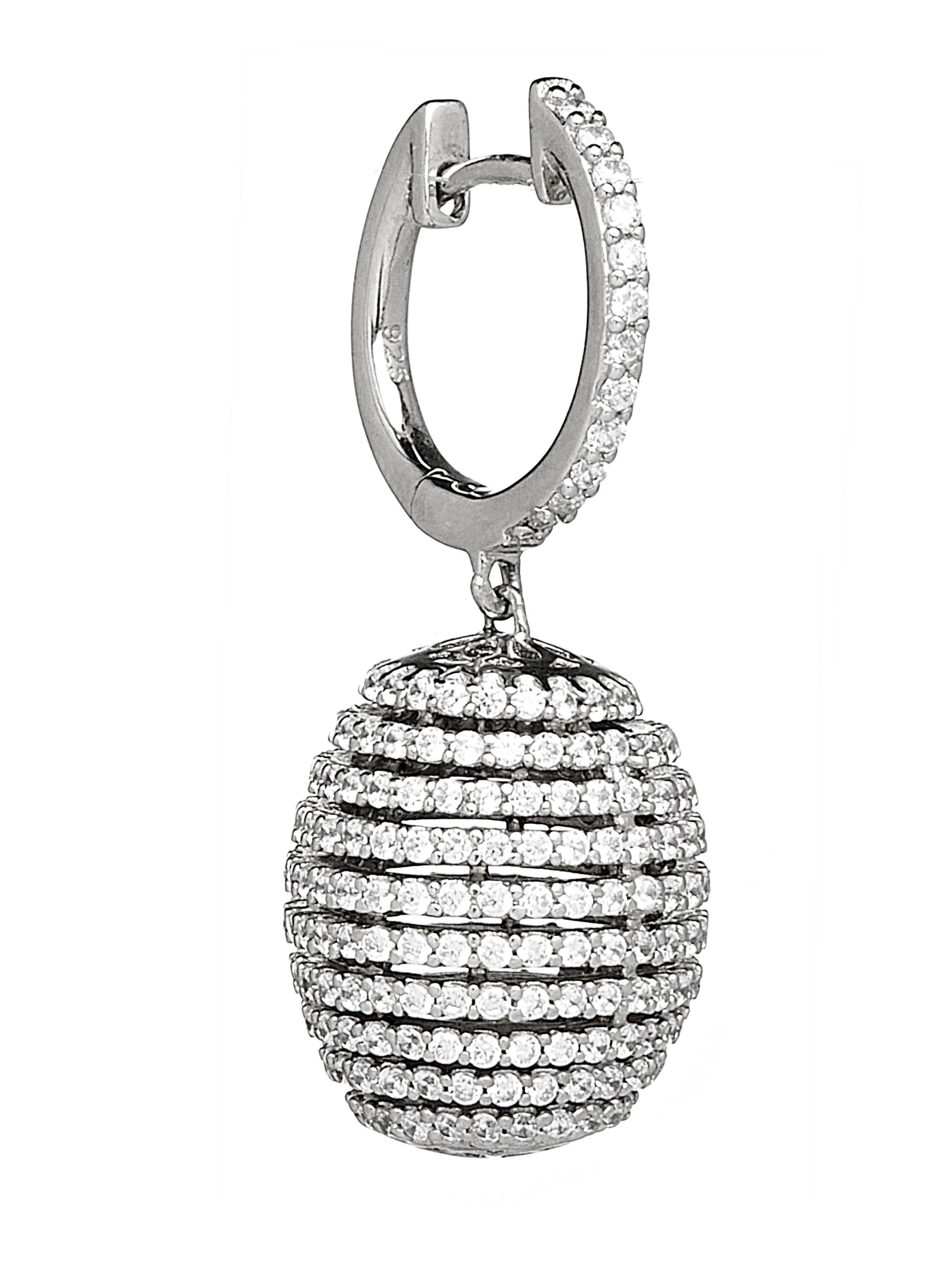 Orecchini a goccia d'autore in argento 925 con zirconia cubica da 6,98 carati In condizioni Nuovo in vendita a London, GB