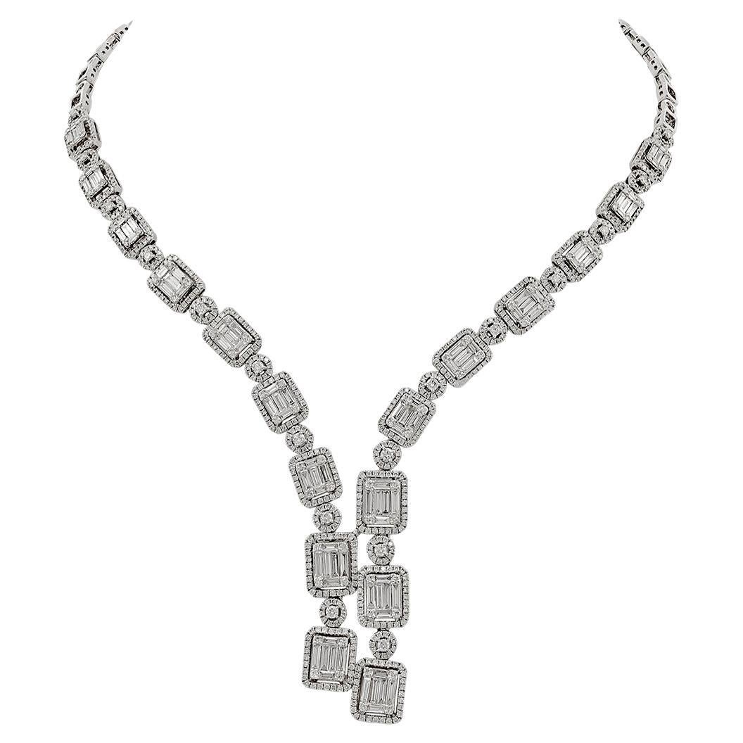 Spectra Fine Jewelry Unsichtbar gefasste Diamant-Halskette im Angebot