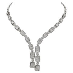 Spectra Fine Jewelry Invisibly-set Diamond Drop Necklace in 18kt White Gold