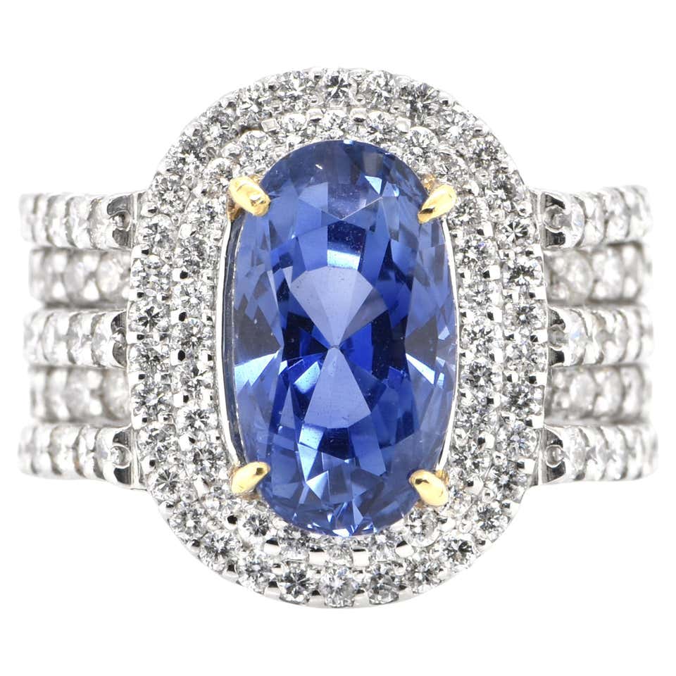 Victorian circa 1850 Natural No Heat Madagascar Blue Sapphire Diamond ...