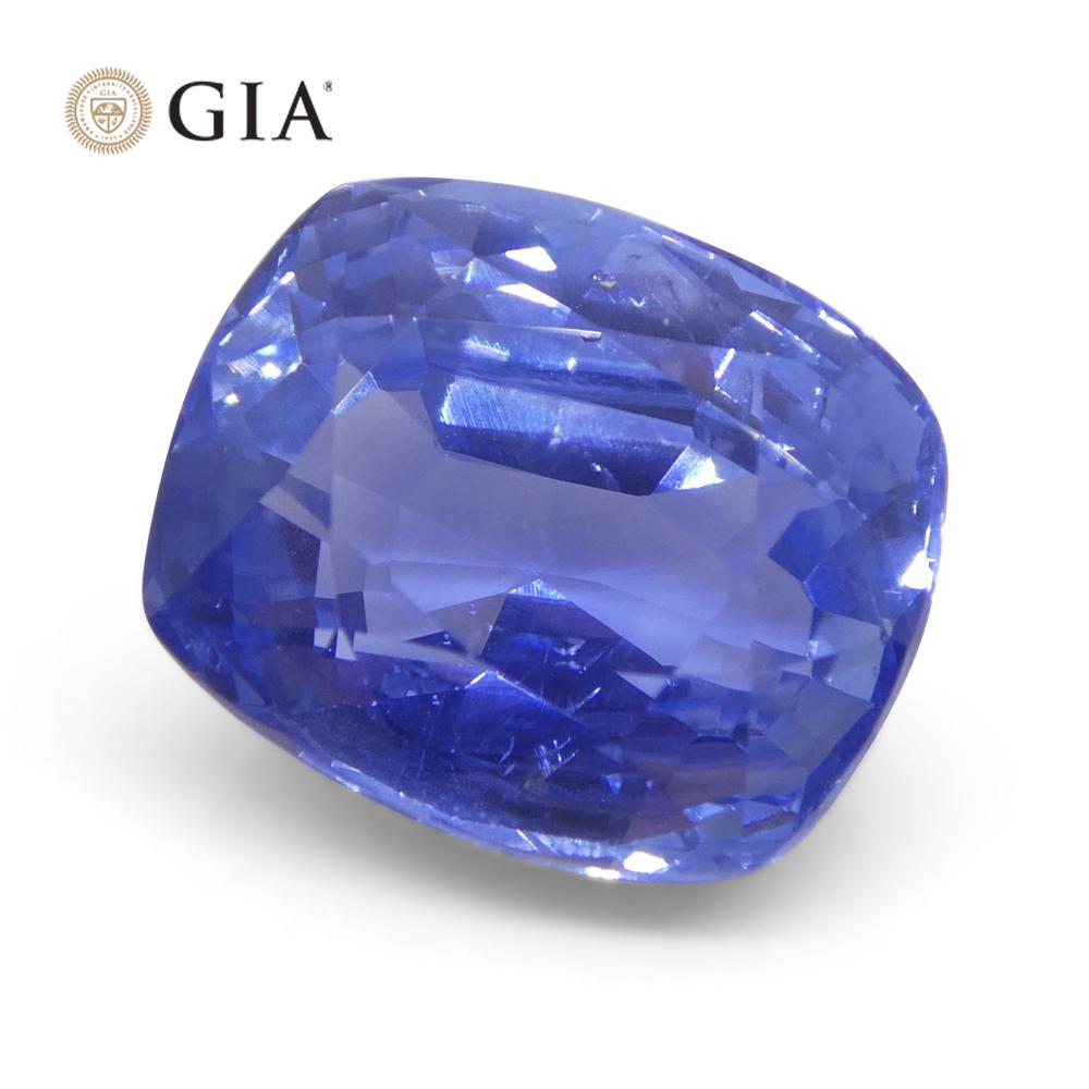 Zafiro azul en cojín de 6.98 ct Certificado GIA Sri Lanka sin calentar en venta 6